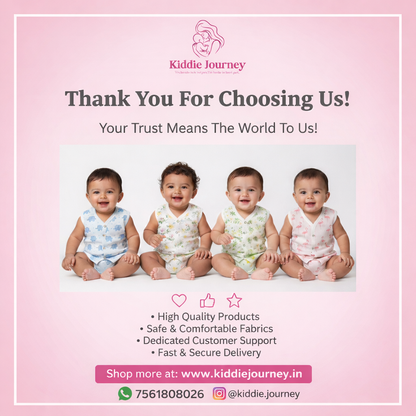 Muslin Jabla Button – 4 PC Combo for Newborn Babies (0–6 Months)